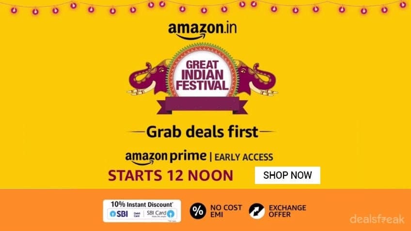 Amazon Great Indian Sale: Get Upto 80% Off   Extra 10% OFF with SBI Cards