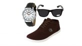 Globalite Combo Men’s Casual Shoes GSC0305AMZ with Lotto Watch & Sunglass