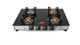 Pigeon Ultra Glass, Stainless Steel Manual Gas Stove (4 Burners)